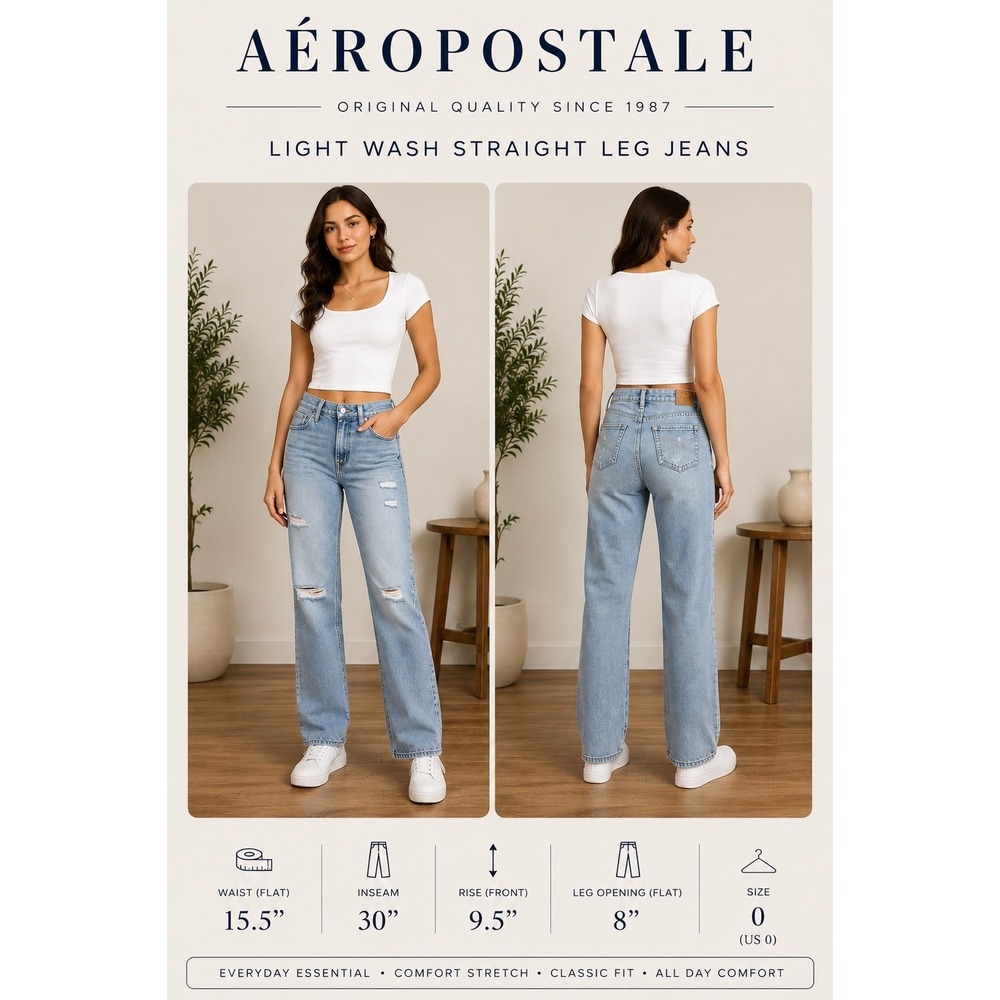 Aeropostale Bayla Skinny Jeans Womens 28x30 Light Wash Distressed Low Rise Blue